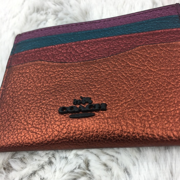 Coach Metallic Flat Card Case - Picture 3 of 6